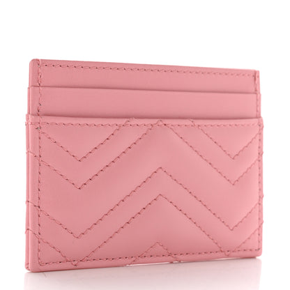 Gucci Calfskin Matelasse GG Marmont Card Holder Wild Rose 3 of 7