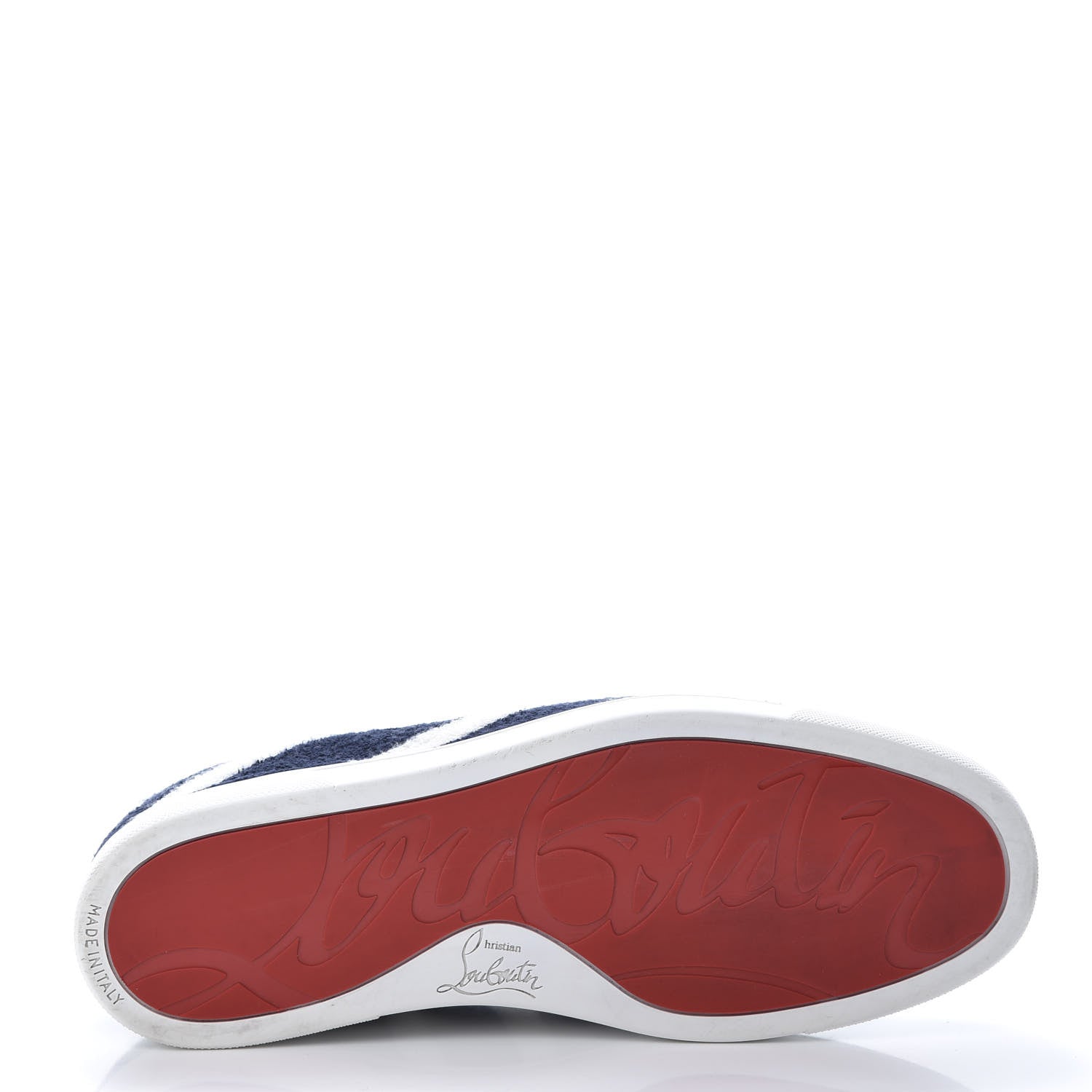 Christian Louboutin Eponge Mariniere Specchio Boat Spa Flat Sneakers 39 Navy White 6 of 13