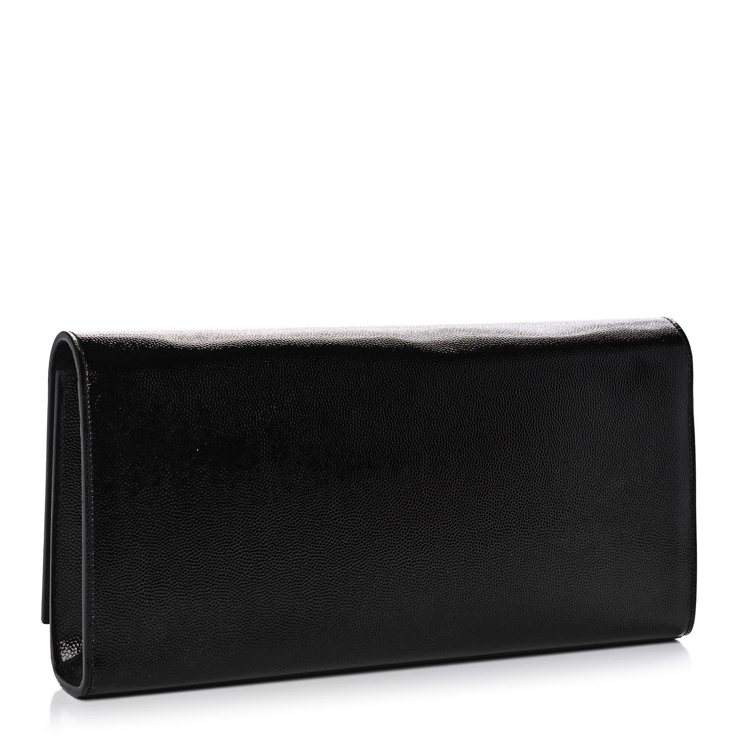 Saint Laurent Grain De Poudre Monogram Cassandre Clutch Black 3 of 9