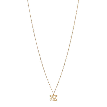 Fendi Metal Karligraphy Necklace Gold 1 of 4