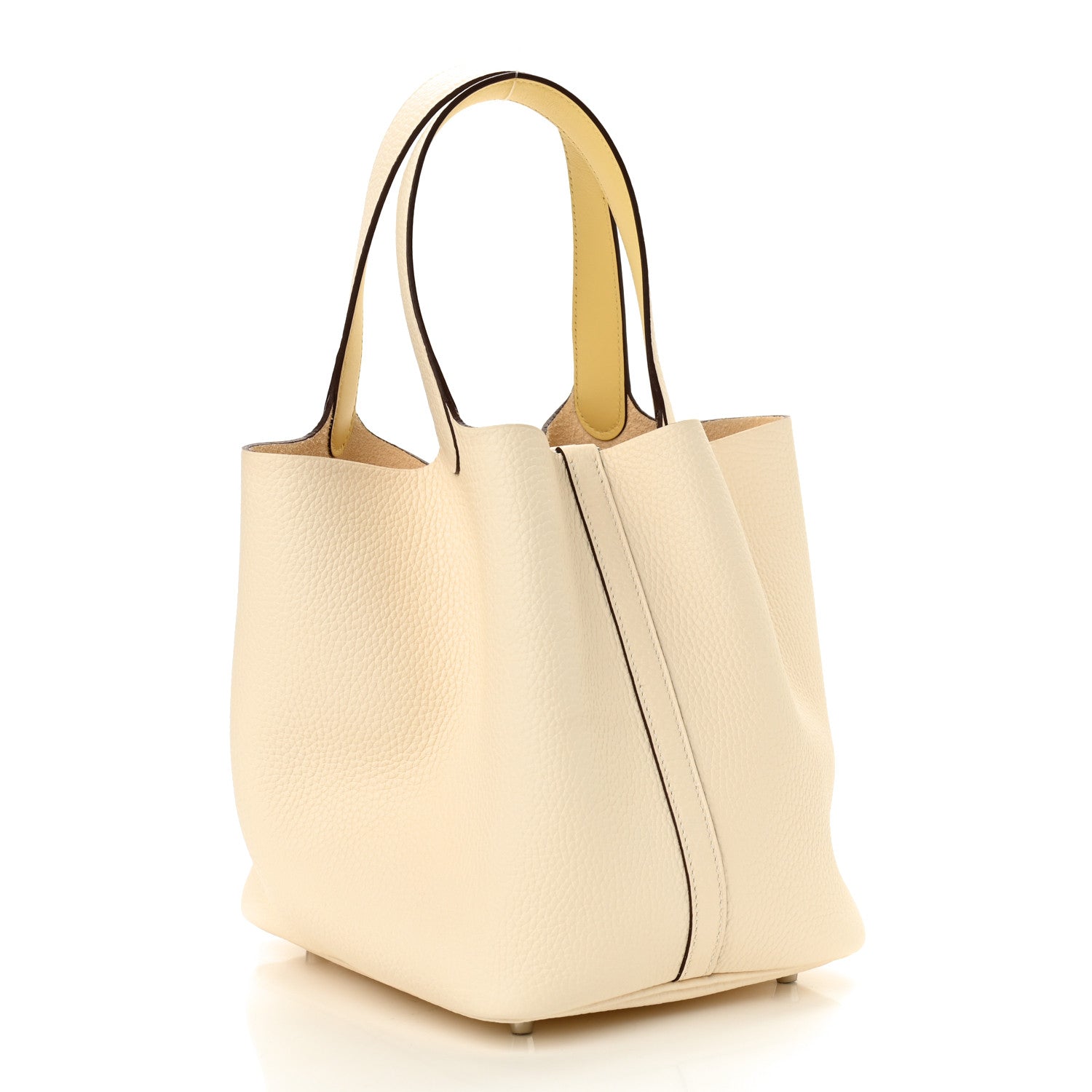 Hermes Taurillon Clemence Swift Eclat Picotin Lock 22 MM Nata Jaune Poussin 3 of 10