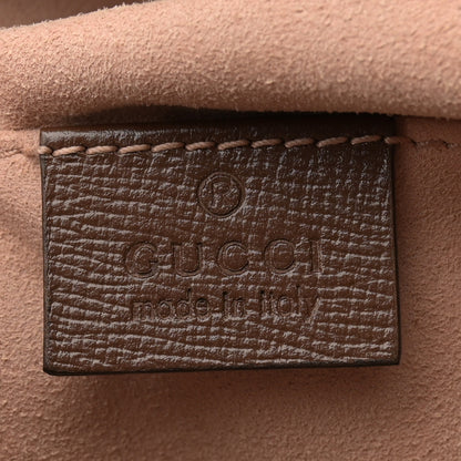 Gucci Monogram Textured Calfskin Horsebit 1955 Drawstring Bucket Bag Beige Brown Sugar 6 of 11
