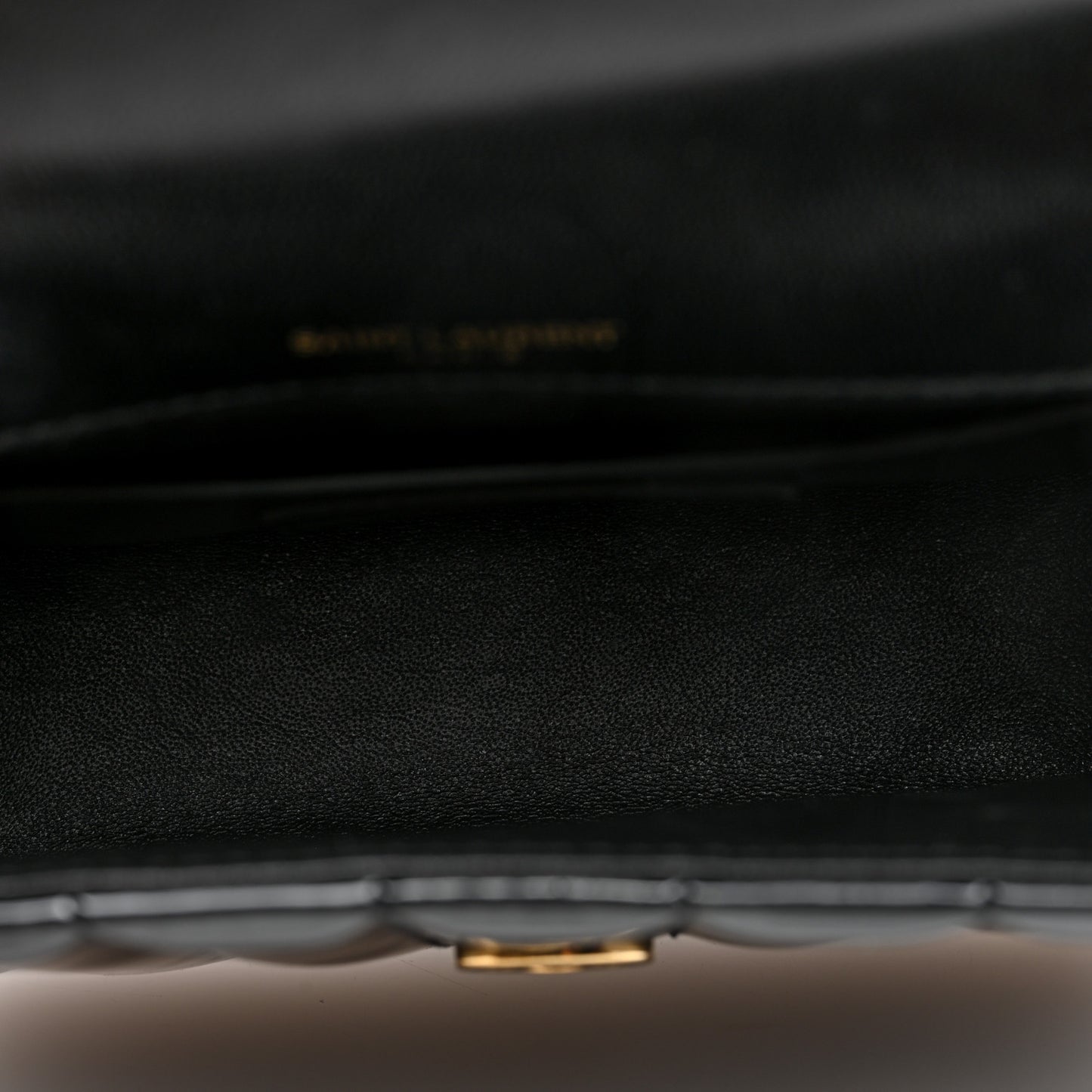 Patent Calfskin Matelasse Monogram Small Vicky Chain Bag Black