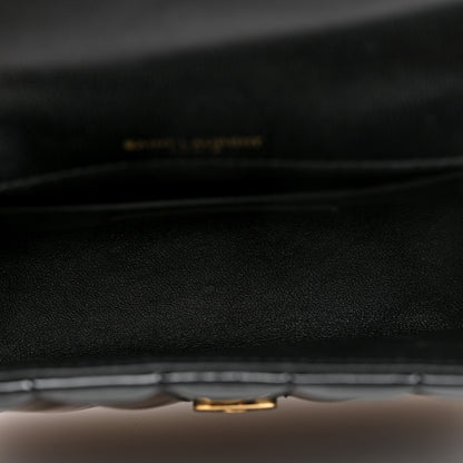 Saint Laurent Patent Calfskin Matelasse Monogram Small Vicky Chain Bag Black 5 of 9