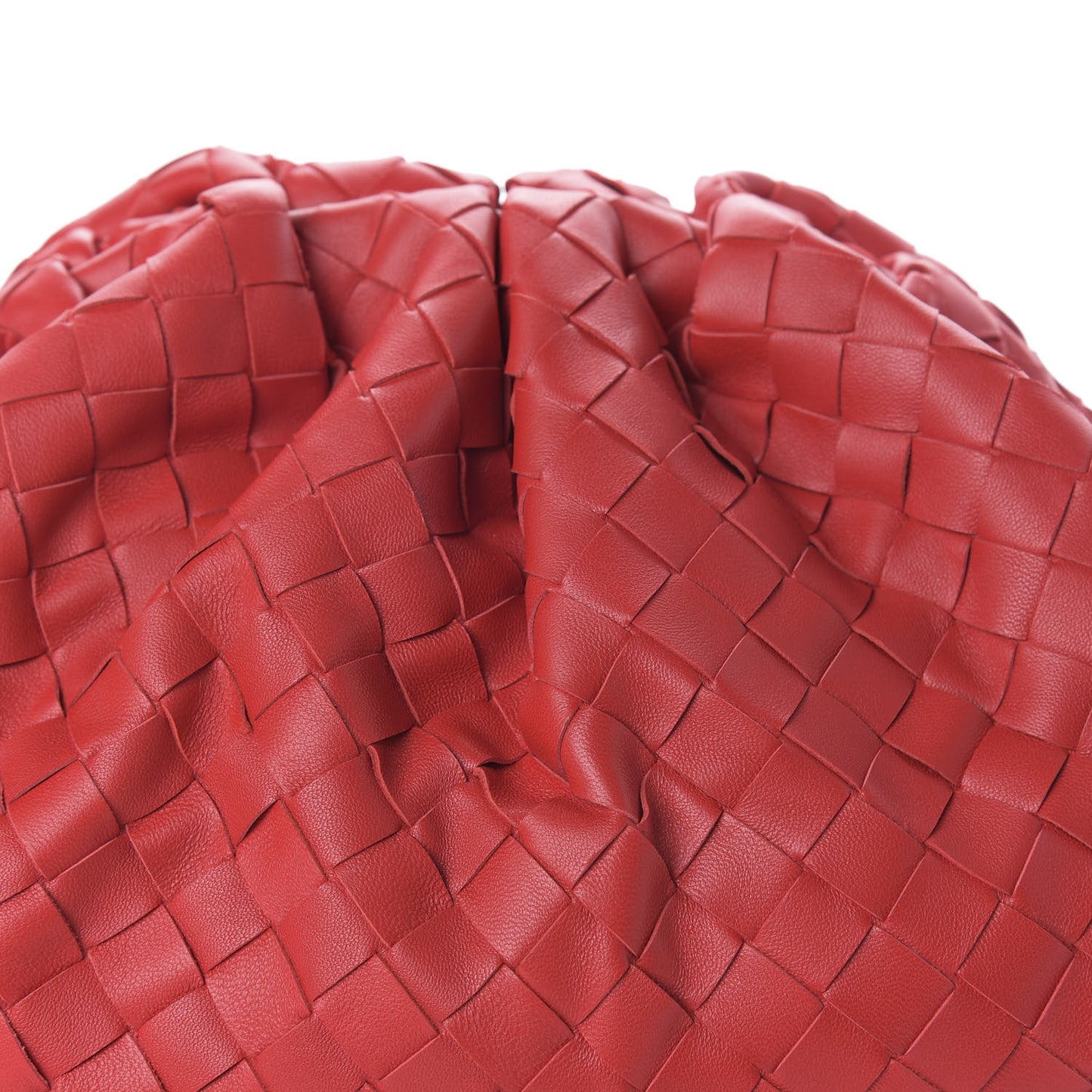 Nappa Maxi Intrecciato The Pouch Oversized Clutch Bright Red