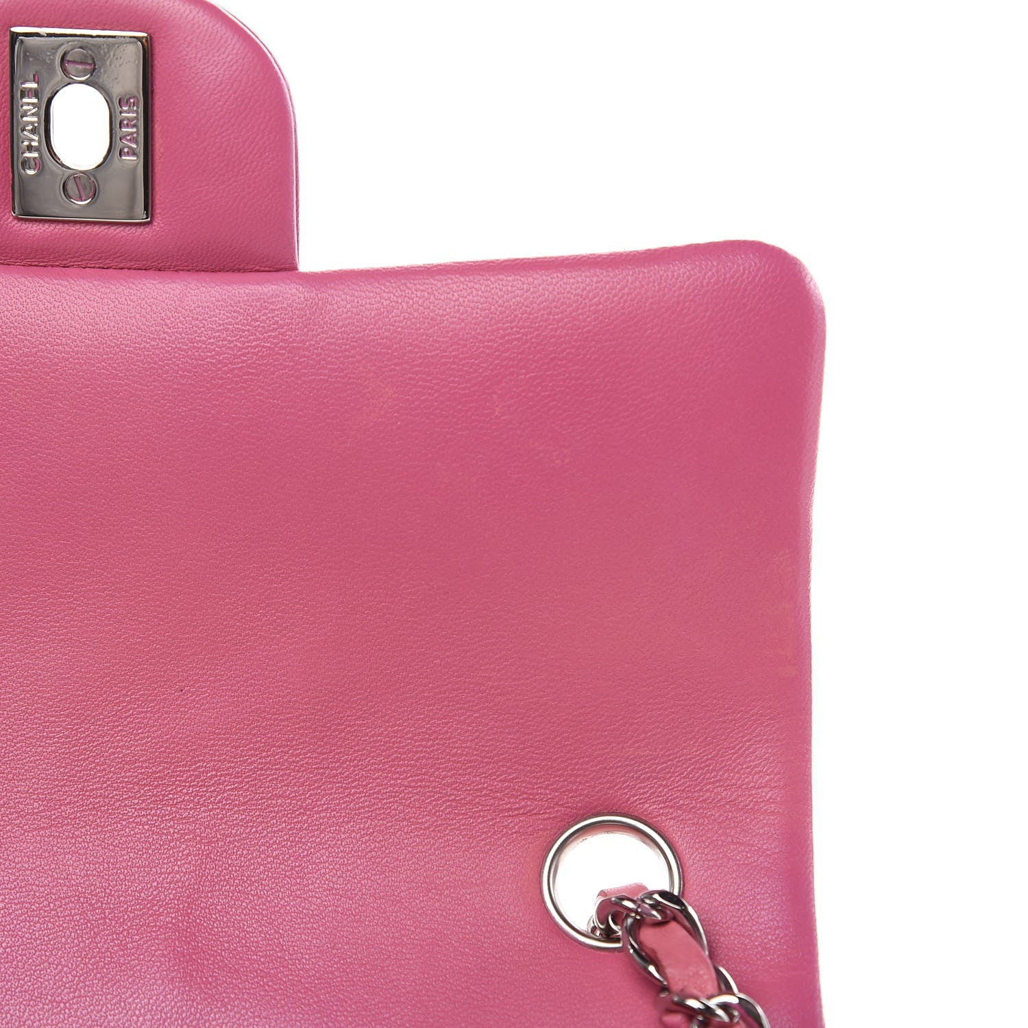 Chanel Lambskin Quilted Mini Rectangular Flap Dark Pink 15 of 16