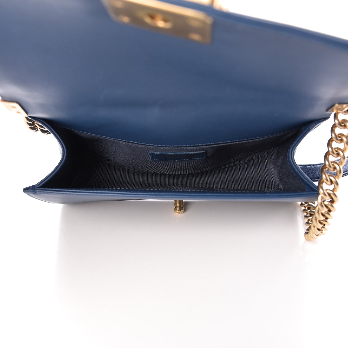Lambskin Quilted Medium Boy Flap Blue