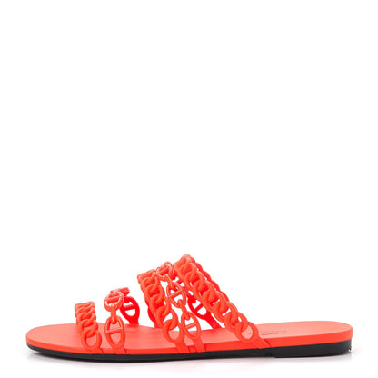 Hermes Rubber Chaine d'Ancre Nude Sandals 39 Pavot 1 of 13