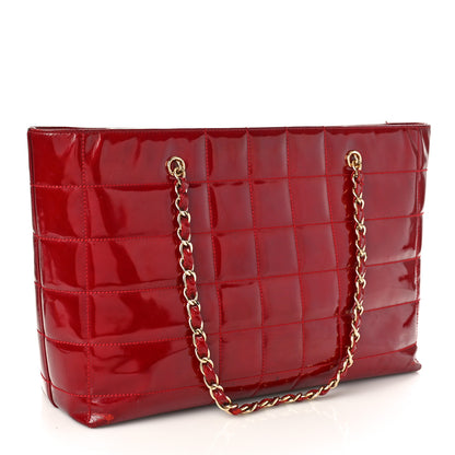 Chanel Patent Chocolate Bar CC Tote Red 3 of 17
