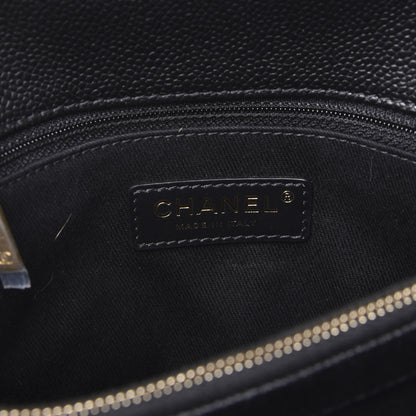 Chanel Caviar Diamond Stitched Small Top Handle Flap Black 8 of 18