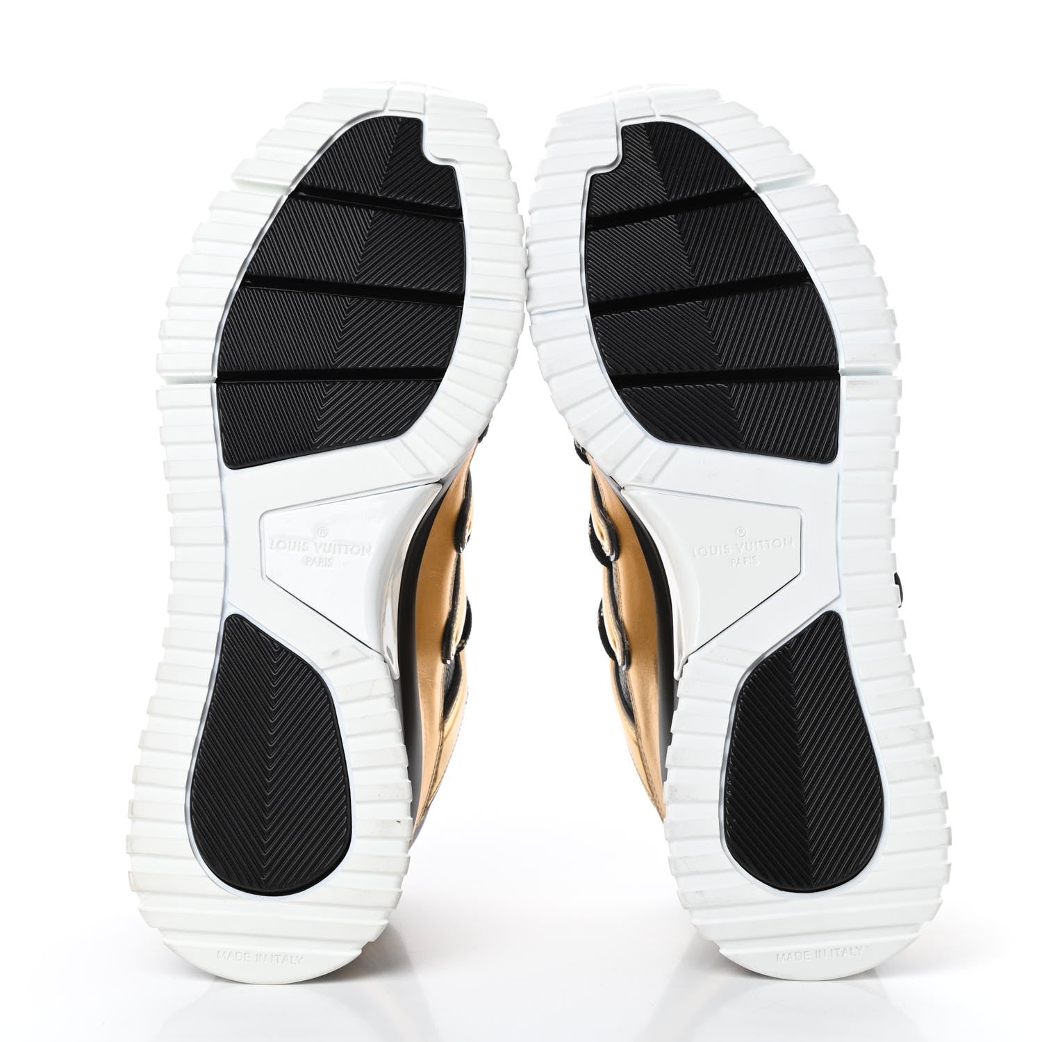 Louis Vuitton Calfskin Mens Zig Zag Sneakers 8 Black Gold 5 of 10
