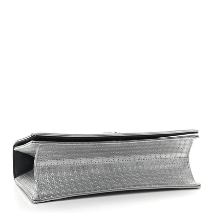 Christian Dior Metallic Patent Micro-Cannage Medium Diorama Flap Bag Silver 4 of 8