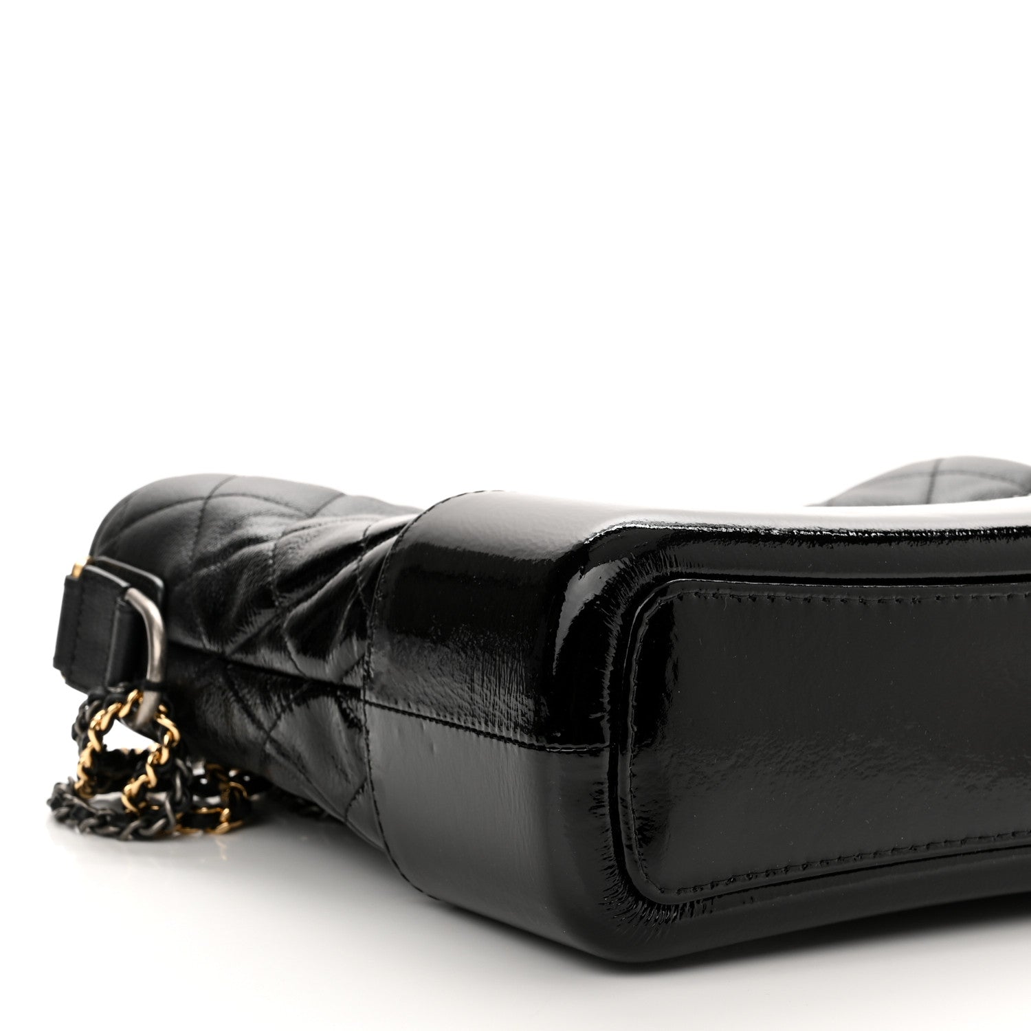 Chanel Patent Goatskin Quilted Medium Gabrielle Hobo Black 9 of 11
