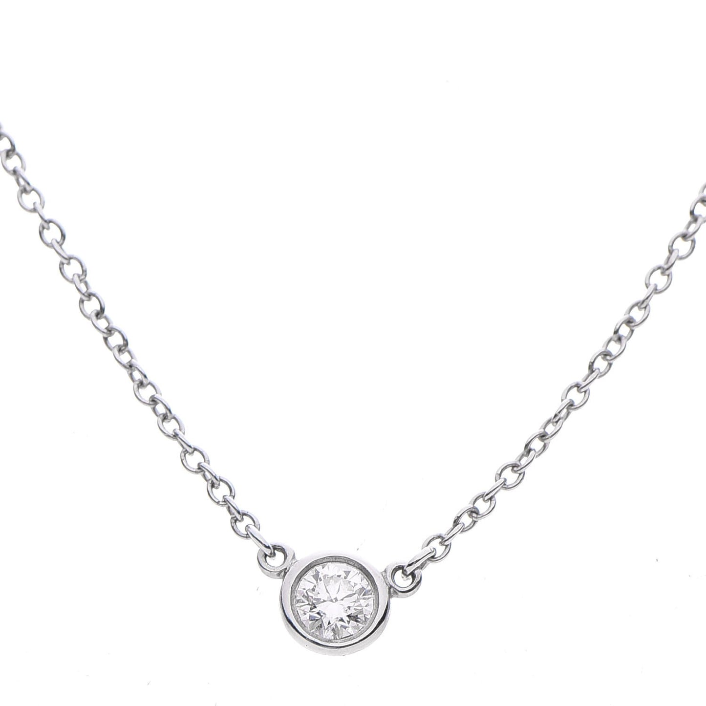 Platinum Diamond .12ct Elsa Peretti Diamonds by the Yard Pendant Necklace