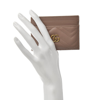 Gucci Calfskin Matelasse GG Marmont Card Holder Porcelain Rose 2 of 5