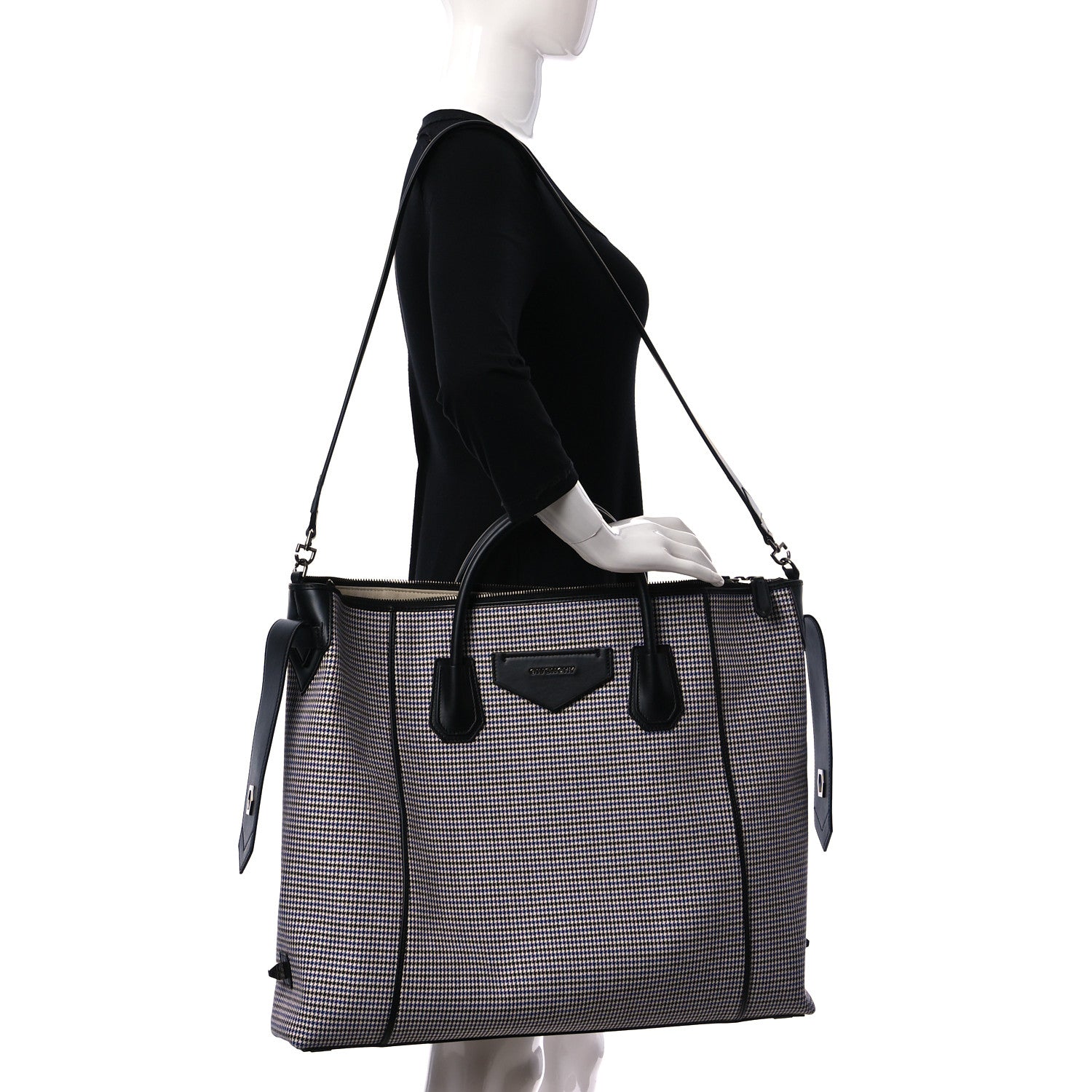 Givenchy Wool Houndstooth Large Soft Antigona Black 2 of 9