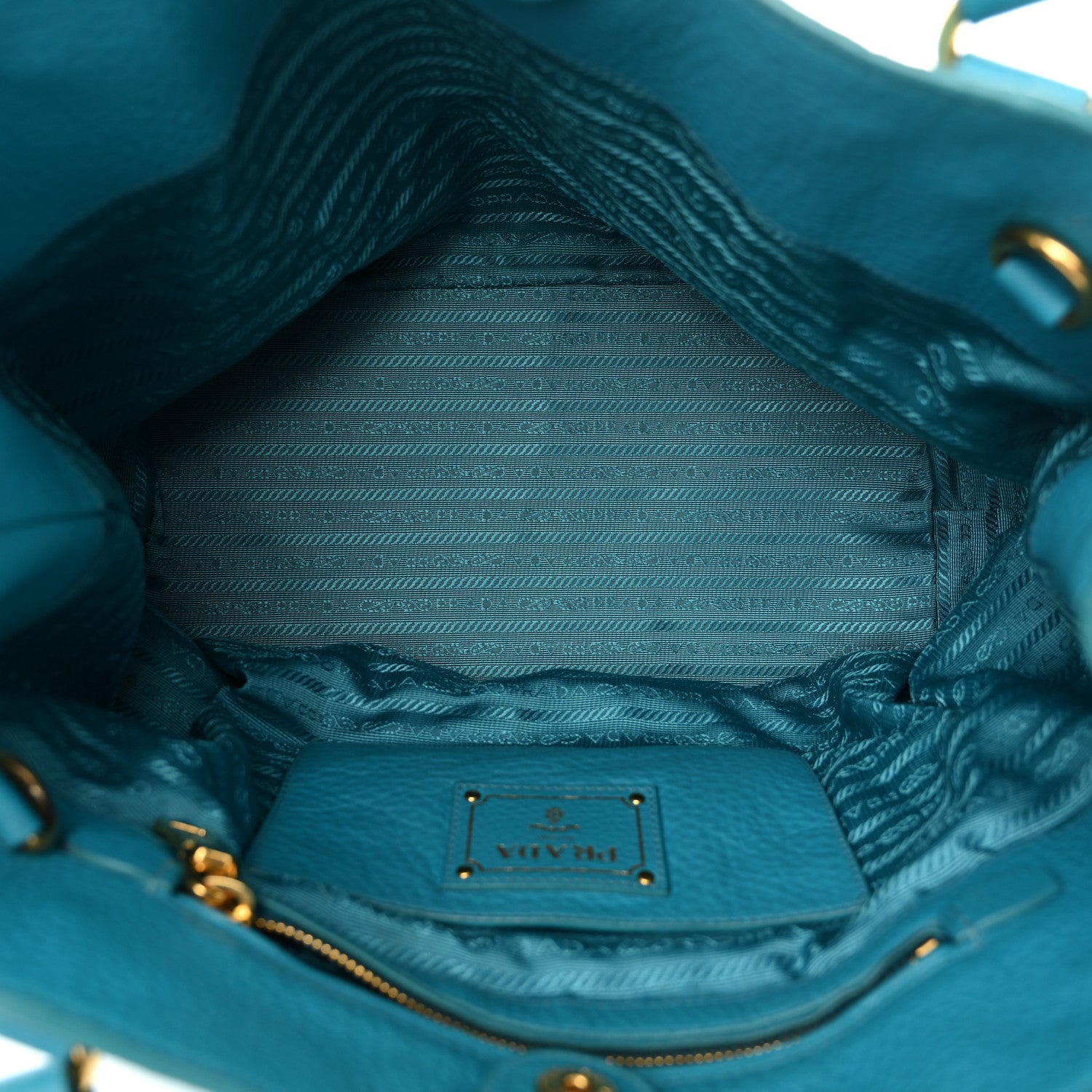 Prada Vitello Daino Tote Turchese 5 of 11
