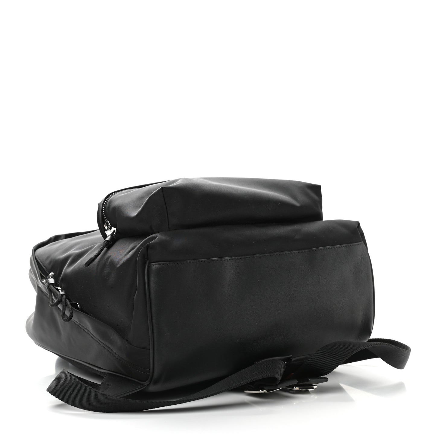 Nylon Logo Print Backpack Black