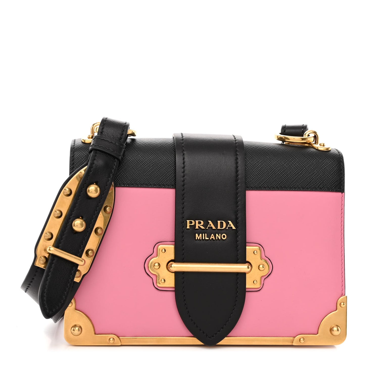 City Calf Saffiano Cahier Bag Fuxia Black