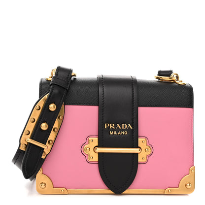 Prada City Calf Saffiano Cahier Bag Fuxia Black 1 of 9