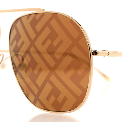 Fendi Metal Fendi Forever Aviator Sunglasses FF0407/G/S Gold 6 of 8