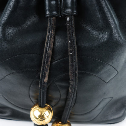 Chanel Lambskin CC Drawstring Bag Black 24 of 29