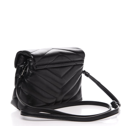 Saint Laurent Calfskin Y Quilted Monogram Toy Loulou Crossbody Bag Black 2 of 7
