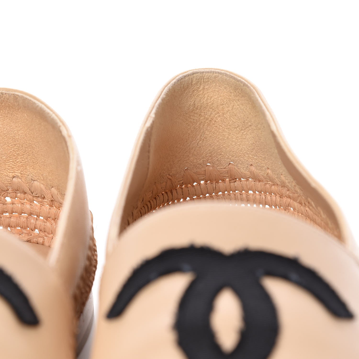 Chanel Lambskin Grosgrain CC Espadrilles 40 Ivory Black 12 of 14