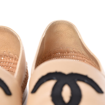 Chanel Lambskin Grosgrain CC Espadrilles 40 Ivory Black 12 of 14