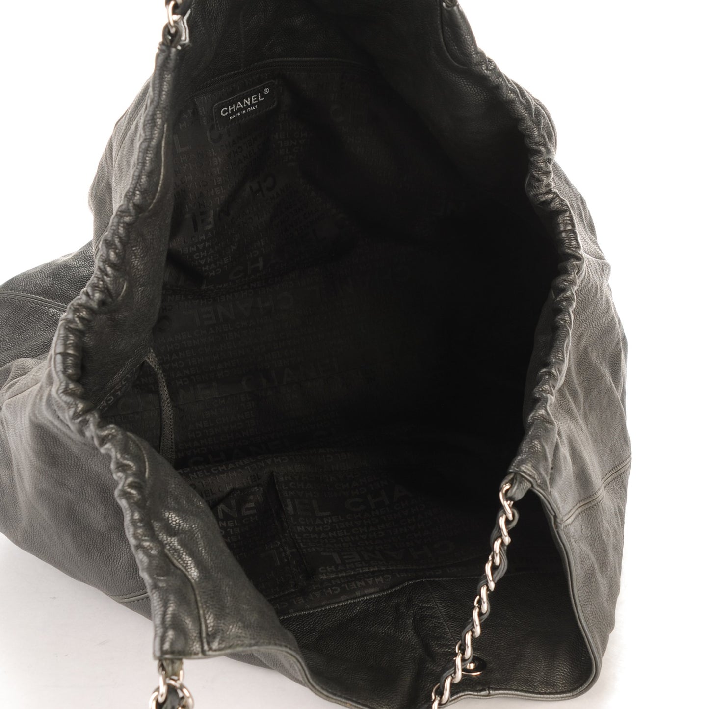 Distressed Caviar XL Coco Cabas Black