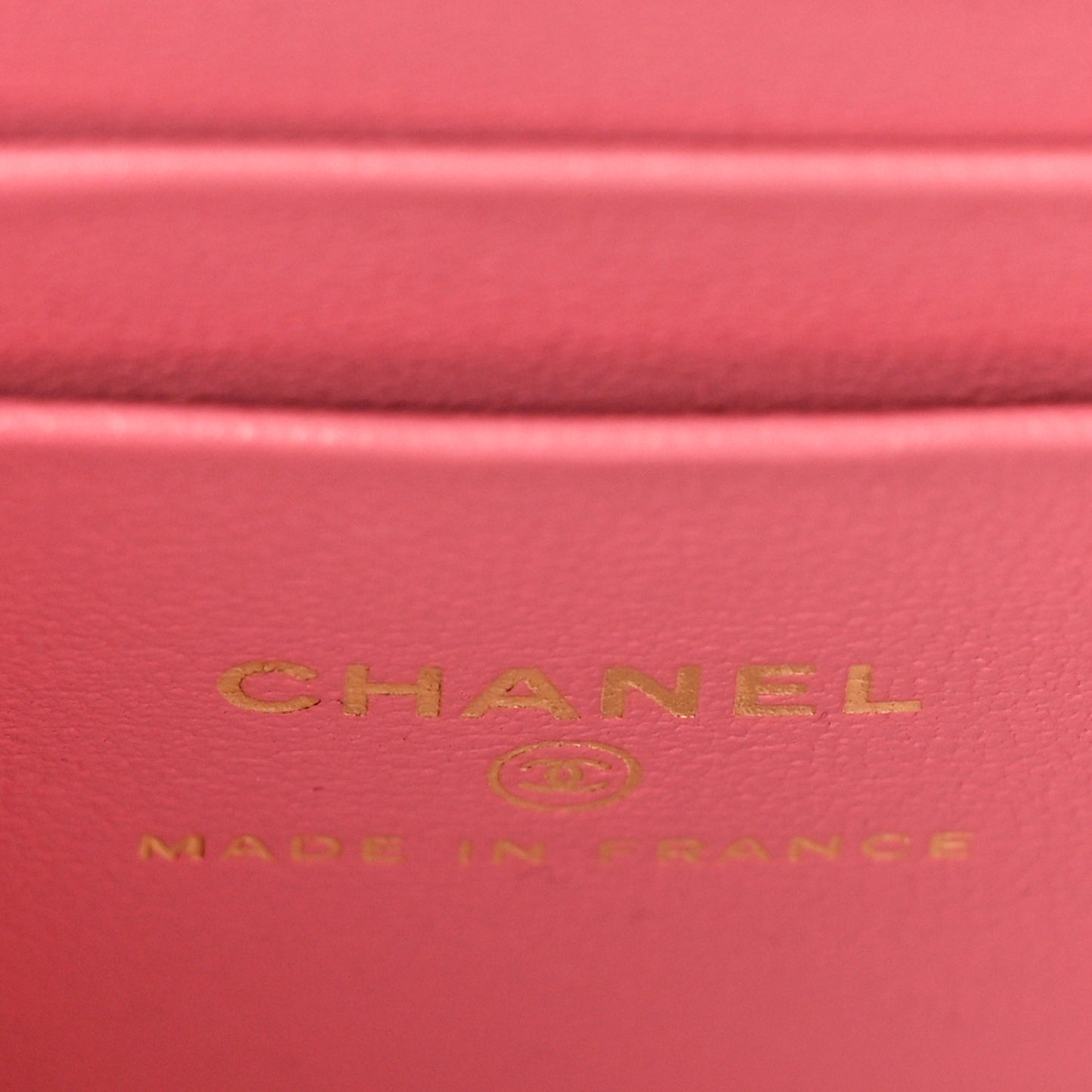 Lambskin Quilted Small Top Handle Vanity Case With Chain Pink