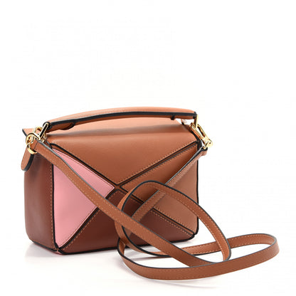 Loewe Calfskin Mini Puzzle Bag Tan Medium Pink 3 of 10