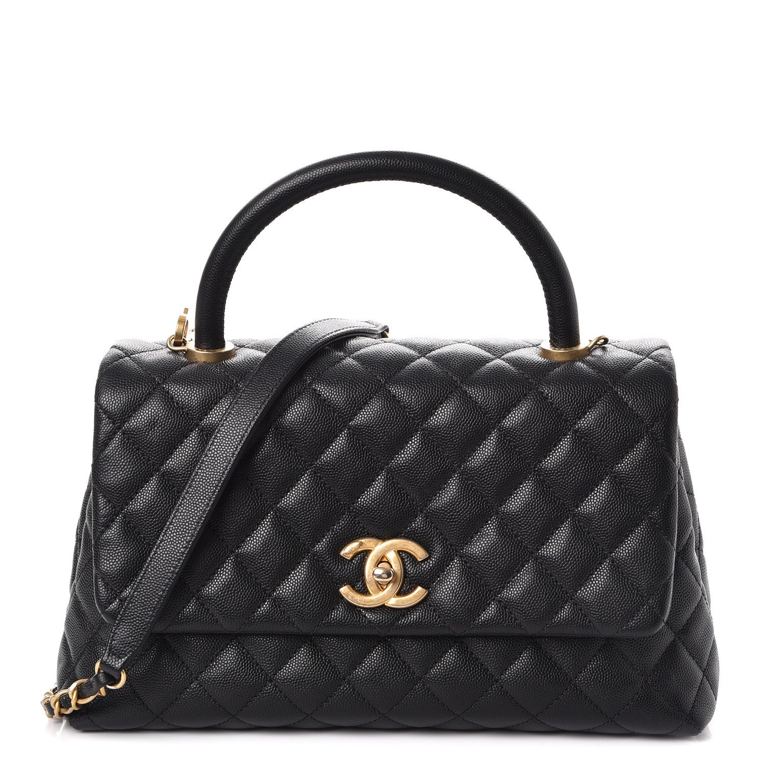 Chanel Caviar Quilted Small Coco Handle Flap Black 1 of 10
