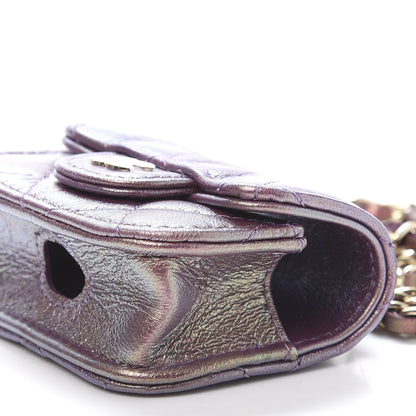 Chanel Iridescent Lambskin Quilted Airpods Pro Case Purple 11 of 13