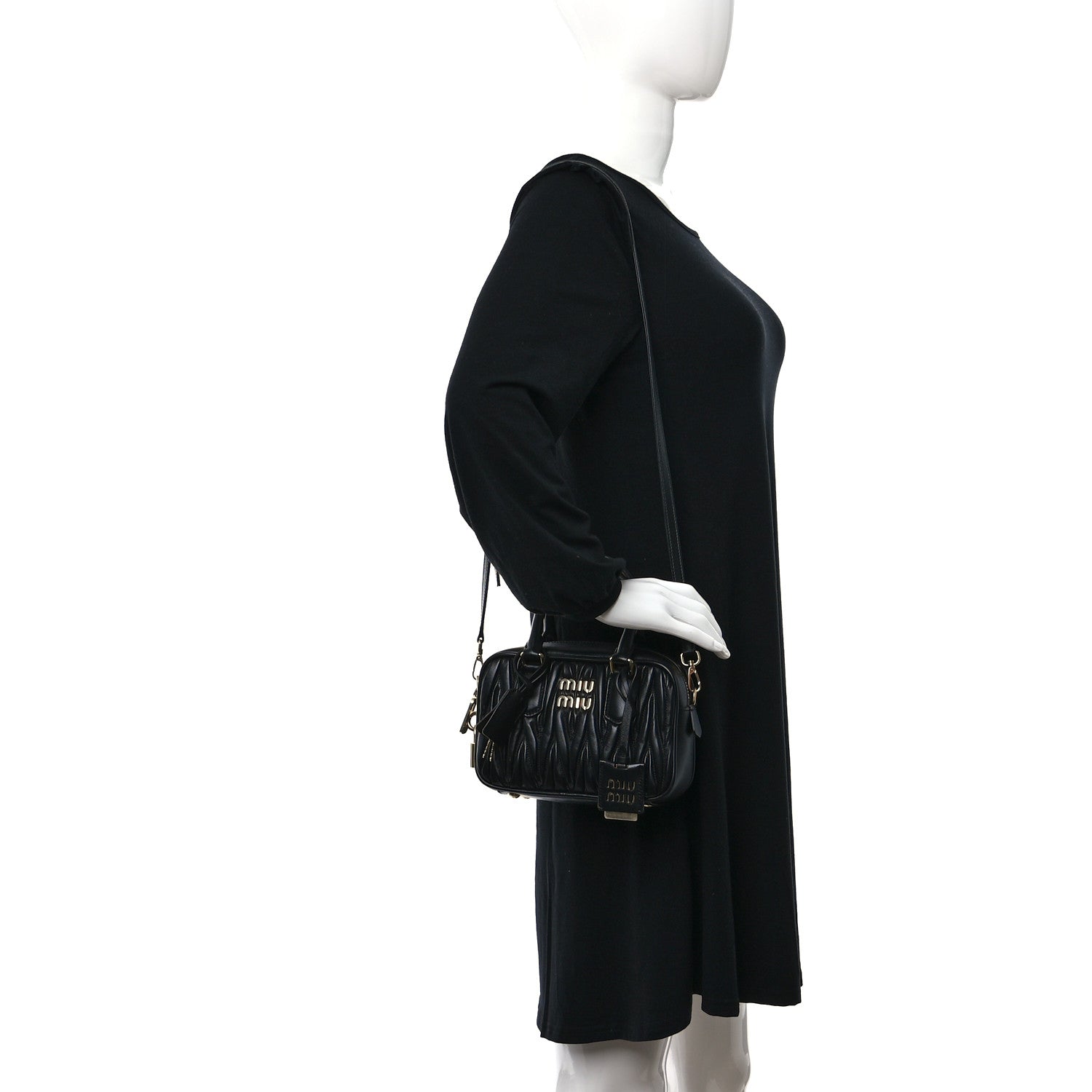 Miu Miu Nappa Matelasse Small Arcadie Black 2 of 9