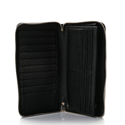 Gucci Pebbled Calfskin Bamboo Tassel Zip Around Wallet Black 4 of 8