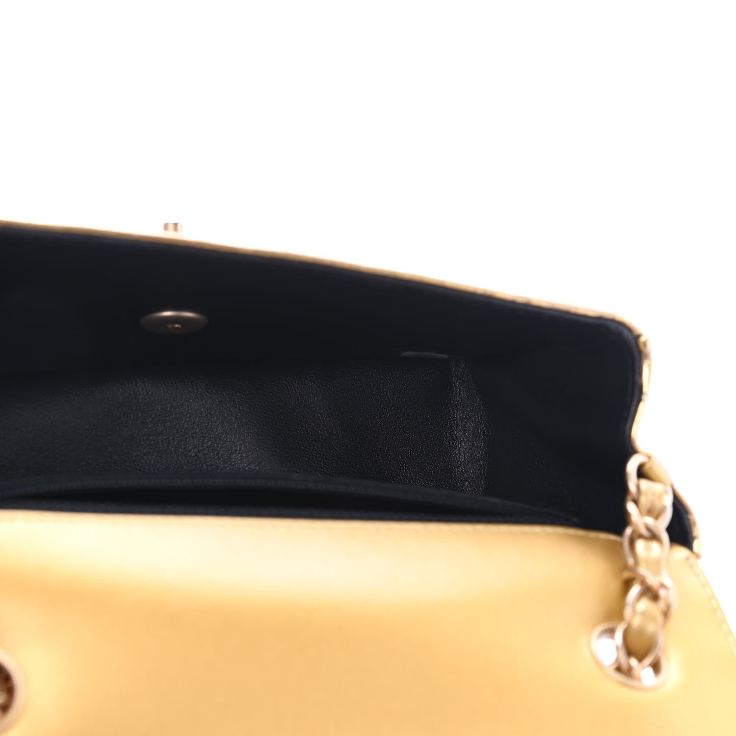 Chanel Metallic Calfskin Crocodile Embossed Cocodile Rectangular Mini Flap Gold 4 of 4