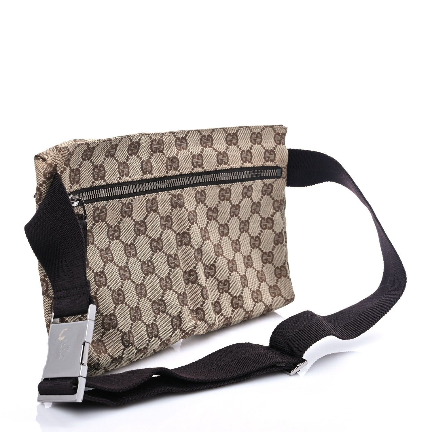 Gucci GG Monogram Double Pocket Belt Bag Dark Brown 2 of 6