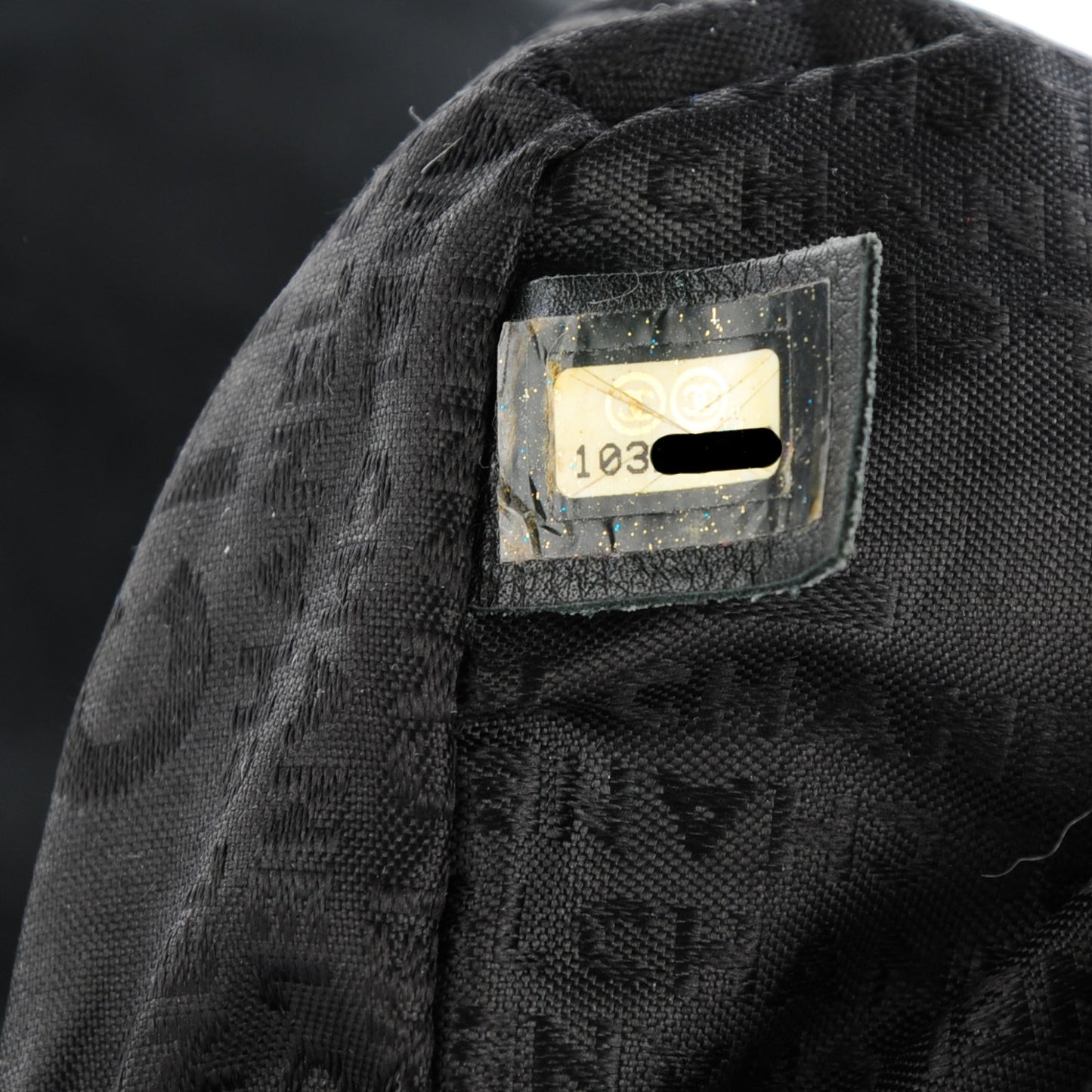 Woven Tweed CC Flap Black Grey