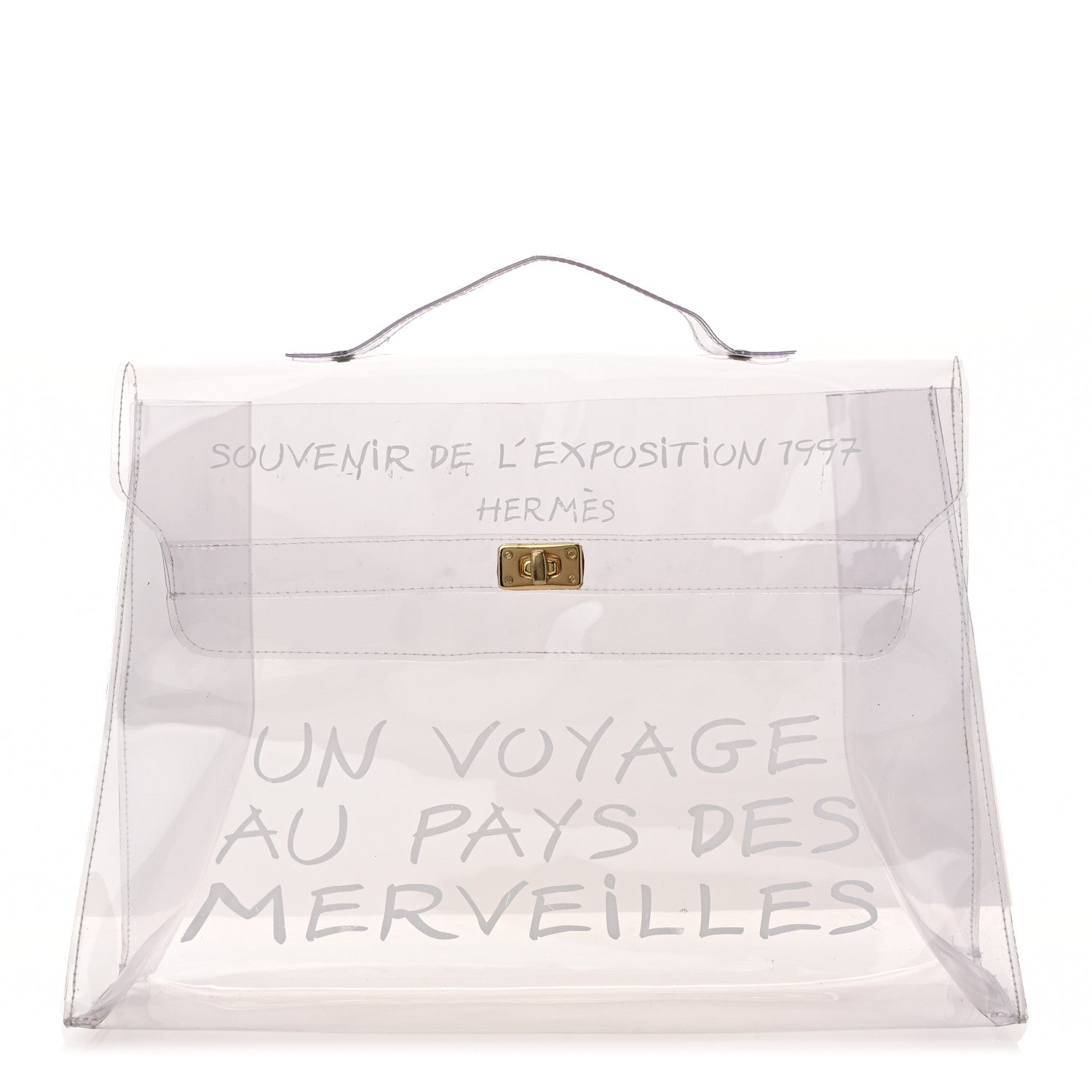 Hermes Vinyl Souvenir De L'Exposition Kelly Transparent 1 of 10