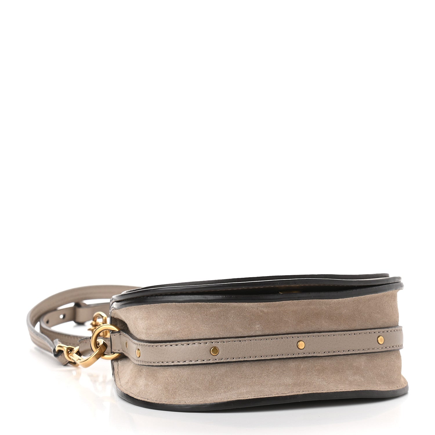 Chloe Calfskin Suede Small Nile Bracelet Bag Motty Grey 4 of 7