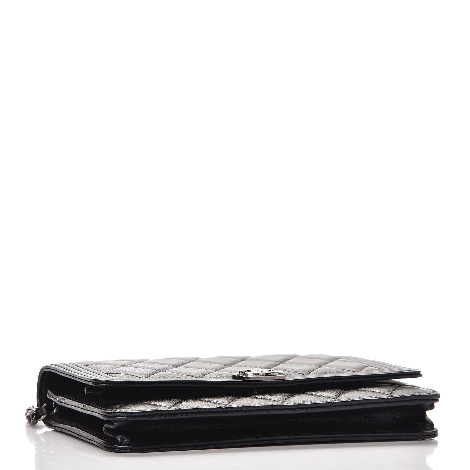Chanel Calfskin Quilted Boy Wallet On Chain WOC Black 4 of 9