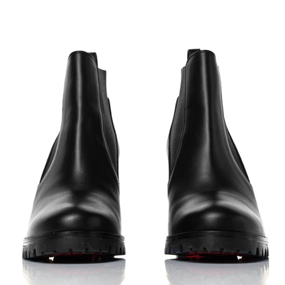 Christian Louboutin Calfskin Marchacroche 70 Chelsea Boots 36 Black 3 of 7