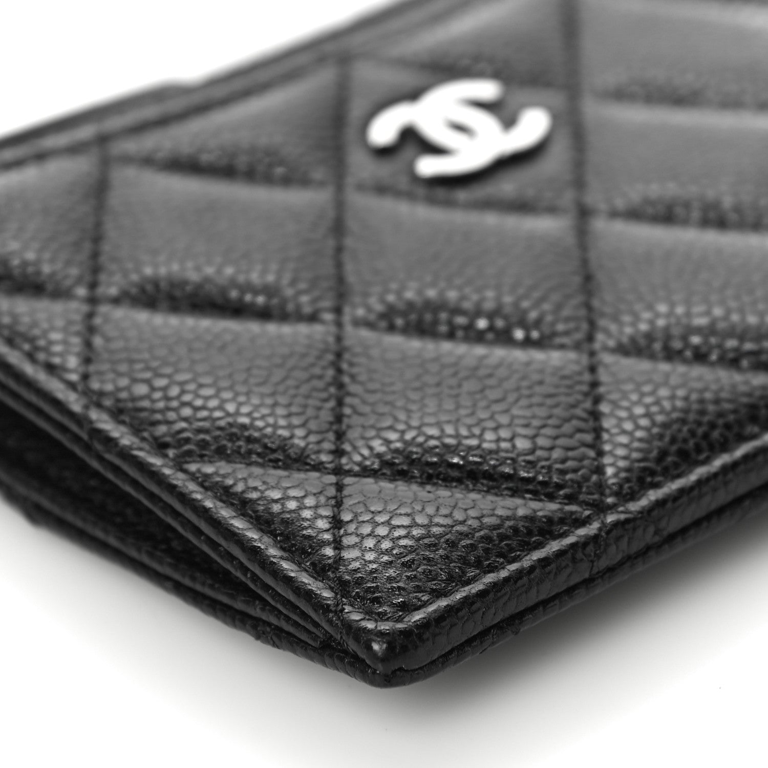 Chanel Caviar Quilted CC Zip Card Holder Black 9 of 11