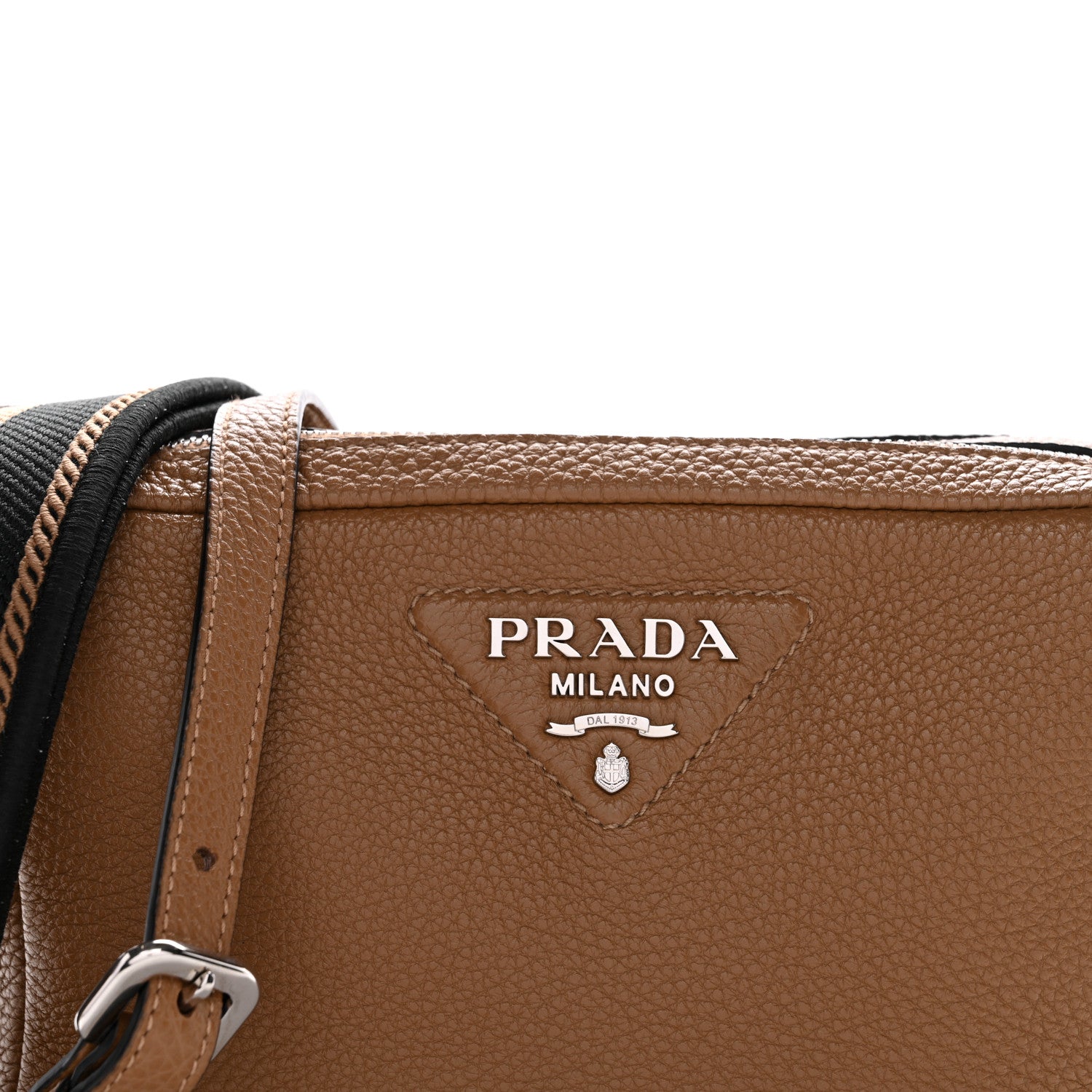 Prada Vitello Daino Soft Medium Double Zip Shoulder Bag Sesamo 9 of 11