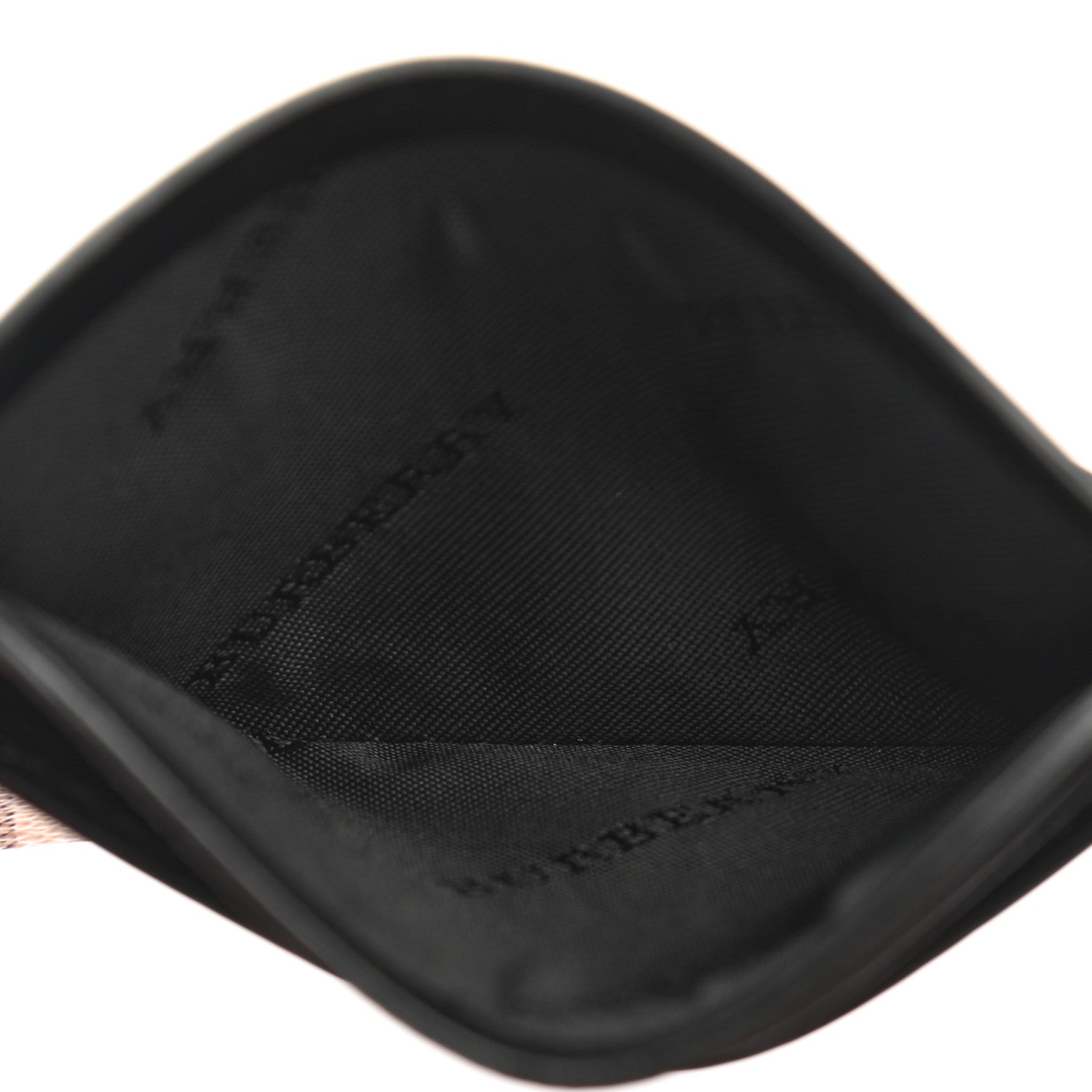 Burberry Soft Grain Calfskin Haymarket Check Izzy Card Case Black 5 of 8
