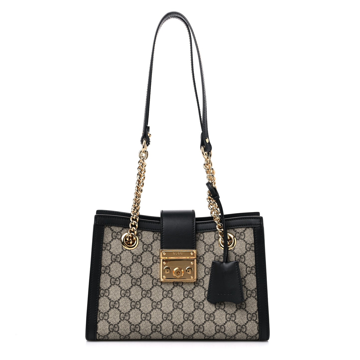 GG Supreme Monogram Small Padlock Tote Black