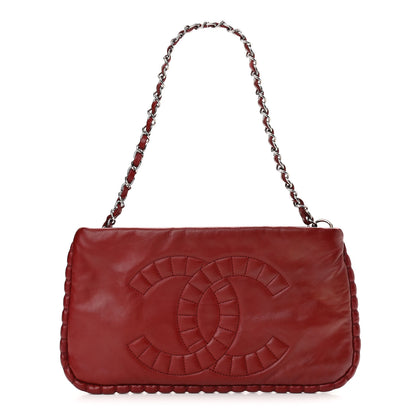Chanel Calfskin On The Bund Pochette Dark Red 1 of 10