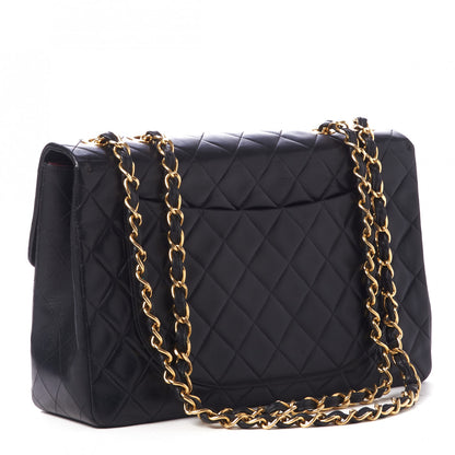 Chanel Lambskin Quilted XL Jumbo Single Flap Black 3 of 10