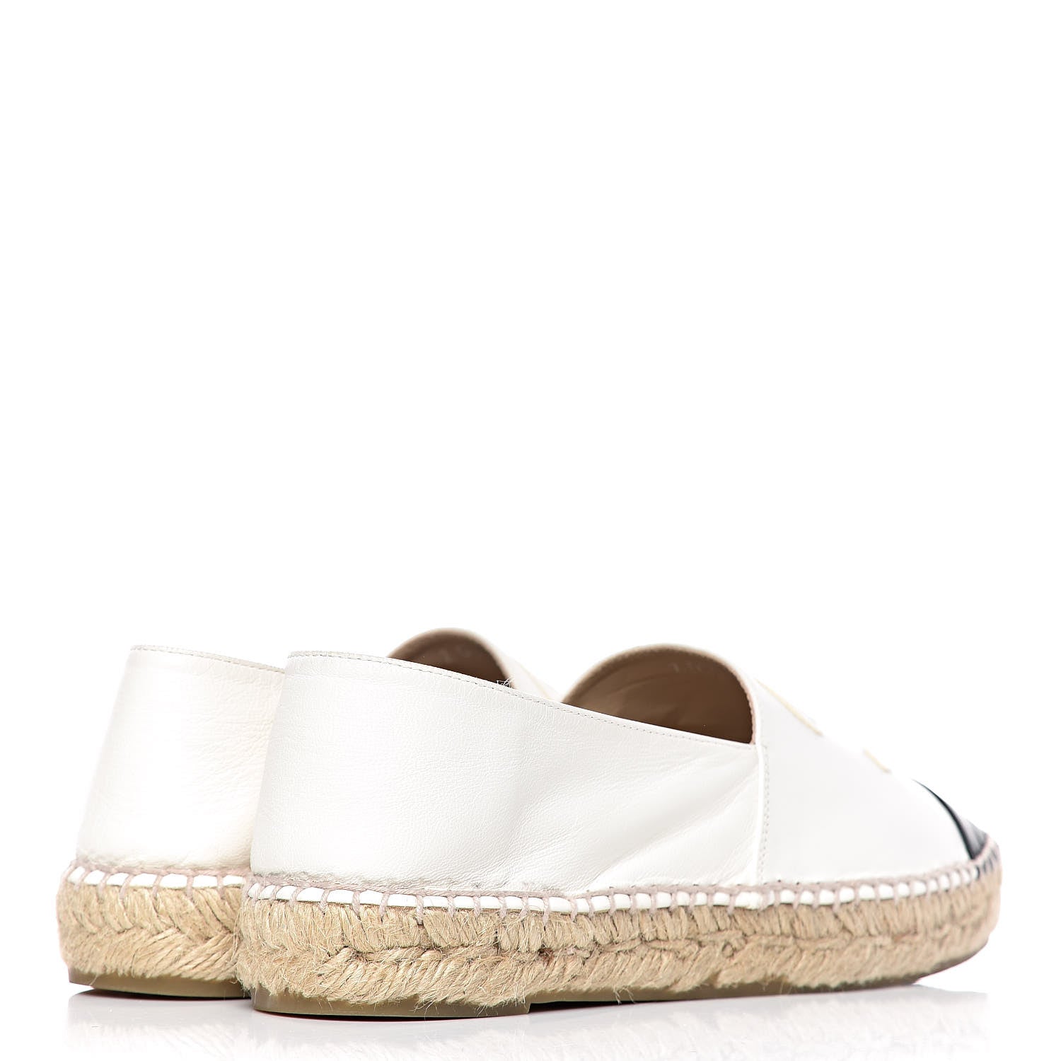 Chanel Lambskin CC Espadrilles 38 White Black 4 of 15